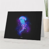 鮮やかな色の発光するクラゲ サンキューカード (裏面)