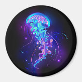 鮮やかな色の発光するクラゲ マグネット (正面)