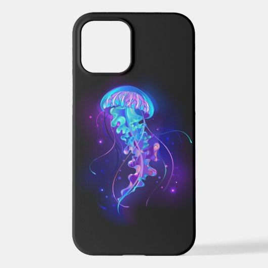 鮮やかな色の発光するクラゲ iPhoneケース (裏面)