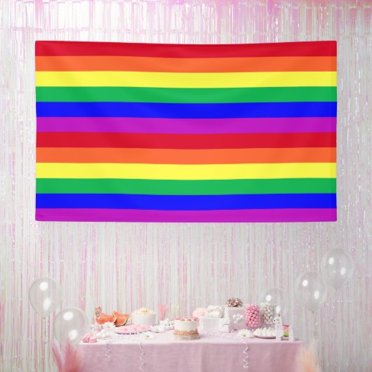 鮮やかな色の虹のストライプ LGBT パーティーの背景 横断幕 (パーティー)
