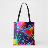 鮮やかな色の電気の飛び散り トートバッグ (正面)