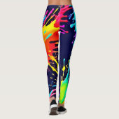 鮮やかな色の電気の飛び散り レギンス (裏面)