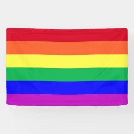 鮮やかな色のLGBTプライド旗 レインボーストライプ 横断幕