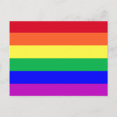 鮮やかな色のLGBTQ+レインボーフラッグ 両面デザイン ポストカード (正面)