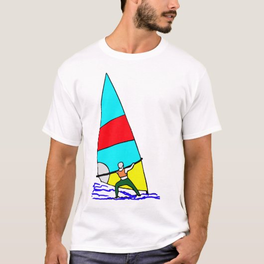 鮮やかな色はウィンドサーフィンをします Tシャツ (正面)