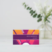 鮮やかな色オレンジパープルフェミニンカラフル 名刺 (スタンド正面)