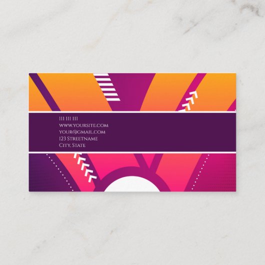 鮮やかな色オレンジパープルフェミニンカラフル 名刺 (裏面)