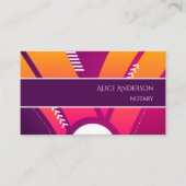 鮮やかな色オレンジパープルフェミニンカラフル 名刺 (正面)