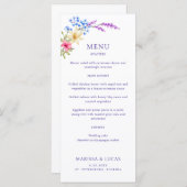 鮮やかな色ワイルドフラワー結婚ズのメニュー メニュー (正面/裏面)