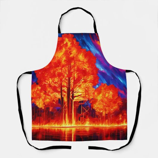 鮮やかな色彩で燃え立つ森 エプロン (正面)