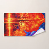 鮮やかな色彩で燃え立つ森 バスタオルセット (ハンドタオル)