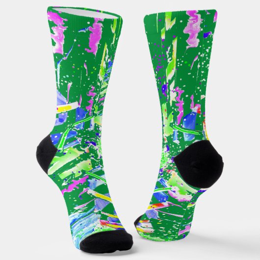 鮮やかな色彩で魅力的なデジタルアート ソックス (傾斜あり)