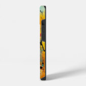 鮮やかな色彩とダイナミックな抽象表現 iPhoneケース (左側面)