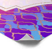 鮮やかな色彩のアラビアンモロッカングラムパーティーバナー ポスター (角)