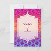 鮮やかな色彩のアラビアンモロッコングラム テーブルナンバー (正面)