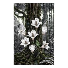 鮮やかな色彩のユリ - 美術植物画