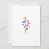 鮮やかな色彩のワイルドフラワーの結婚式 招待状 (裏面)