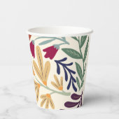 鮮やかな色彩のワイルドフラワー アブストラクト フラワーパーティー 紙コップ (裏面)