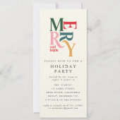 鮮やかな色彩の企業のクリスマス・ホリデーパーティー 招待状 (正面)