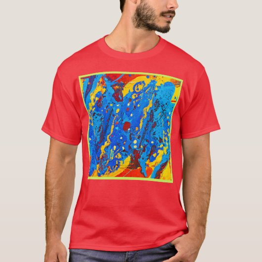 鮮やかな色彩の抽象アートワーク Tシャツ (正面)