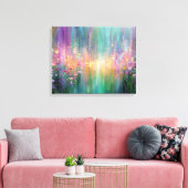 鮮やかな色彩の抽象的な花の絵画 キャンバスプリント (インサイチュ (リビング))