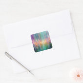 鮮やかな色彩の抽象的な花の絵画 スクエアシール (封筒)
