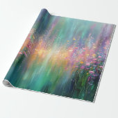鮮やかな色彩の抽象的な花の絵画 ラッピングペーパー (アンロールド)