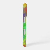 鮮やかな色彩の波動 アブストラクトアート iPhone 16ケース (右側面)