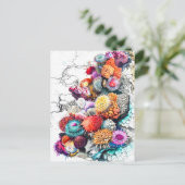 鮮やかな色彩の海の抽象的な水彩画イラストレーション ポストカード (スタンド正面)