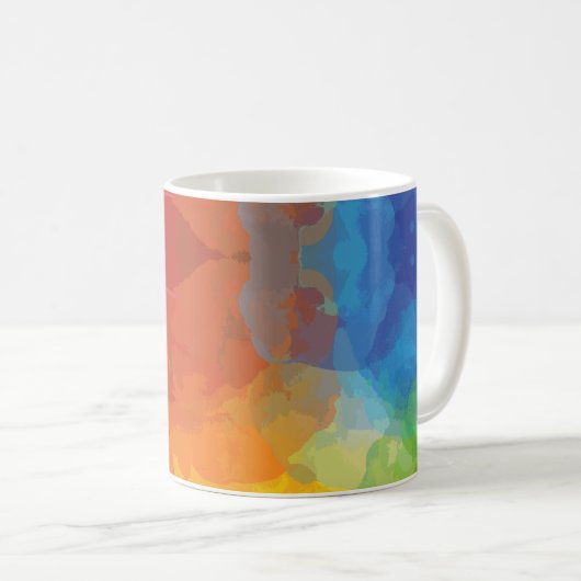 鮮やかな色彩の爆発 コーヒーマグカップ (正面右)