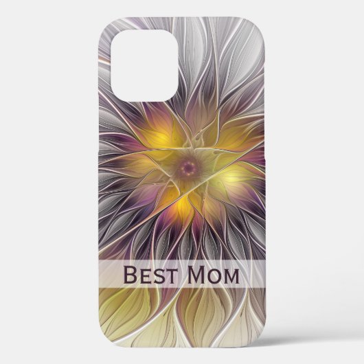 鮮やかな色彩の花の抽象的なフラクタル　ベストマム Case-Mate iPhoneケース (裏面)