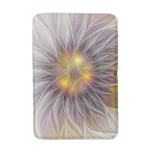 鮮やかな色彩の花、アブストラクトモダンなフラクタル バスマット (正面縦)