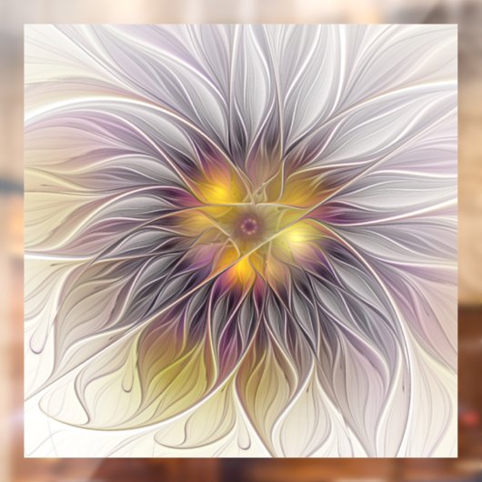 鮮やかな色彩の花、アブストラクトモダンフラクタル ウィンドウサイン (シート2)