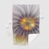 鮮やかな色彩の花、アブストラクトモダンフラクタル ゴルフタオル (インサイチュ)