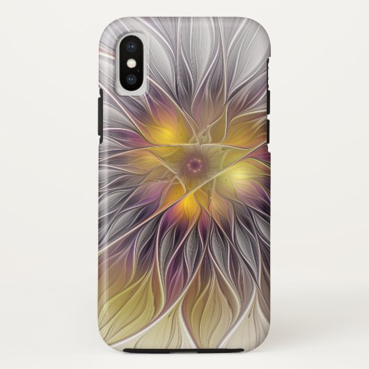 鮮やかな色彩の花、アブストラクトモダンフラクタル Case-Mate iPhoneケース (裏面)