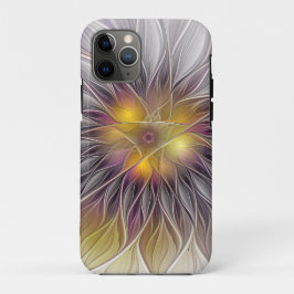 鮮やかな色彩の花、アブストラクトモダンフラクタル iPhone 11 PROケース