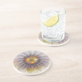鮮やかな色彩の花、抽象的なモダンフラクタル コースター (側面)