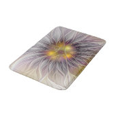 鮮やかな色彩の花、抽象的なモダンフラクタル バスマット (アングル)