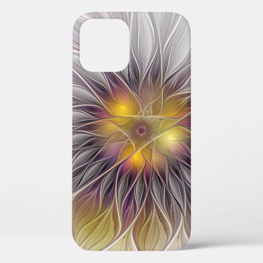 鮮やかな色彩の花、抽象的な現代のフラクタル Case-Mate iPhoneケース (裏面)