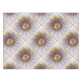 鮮やかな色彩の花、抽象的な現代フラクタル テーブルクロス (正面(横))