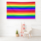 鮮やかな色彩の虹のストライプ LGBT パーティー 背景 横断幕 (インサイチュ)