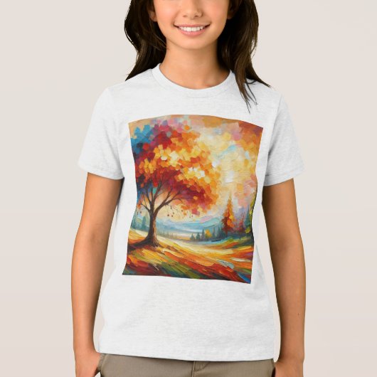 鮮やかな色彩の風景画 トライブレンドＴシャツ (正面)