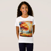 鮮やかな色彩の風景画 Tシャツ (正面フル)