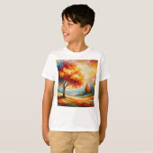 鮮やかな色彩の風景画 Tシャツ (正面フル)