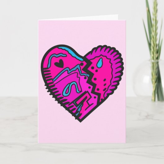 鮮やかな色彩の80年代風グリーティングカード カード (正面)