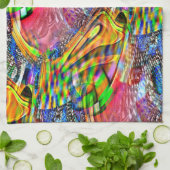 鮮やかな色澄んを背景に重ね合わせる キッチンタオル (折り畳み)