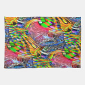 鮮やかな色澄んを背景に重ね合わせる キッチンタオル (横)