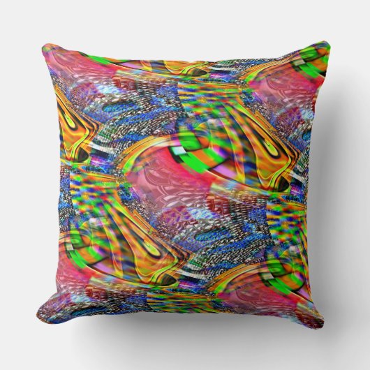 鮮やかな色澄んを背景に重ね合わせる クッション (正面)