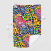 鮮やかな色澄んを背景に重ね合わせる ゴルフタオル (インサイチュ)