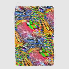 鮮やかな色澄んを背景に重ね合わせる ゴルフタオル